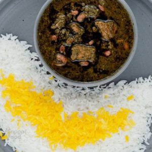 چلو قورمه سبزی